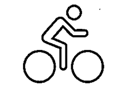 Piktogramm: Person fährt Fahrrad